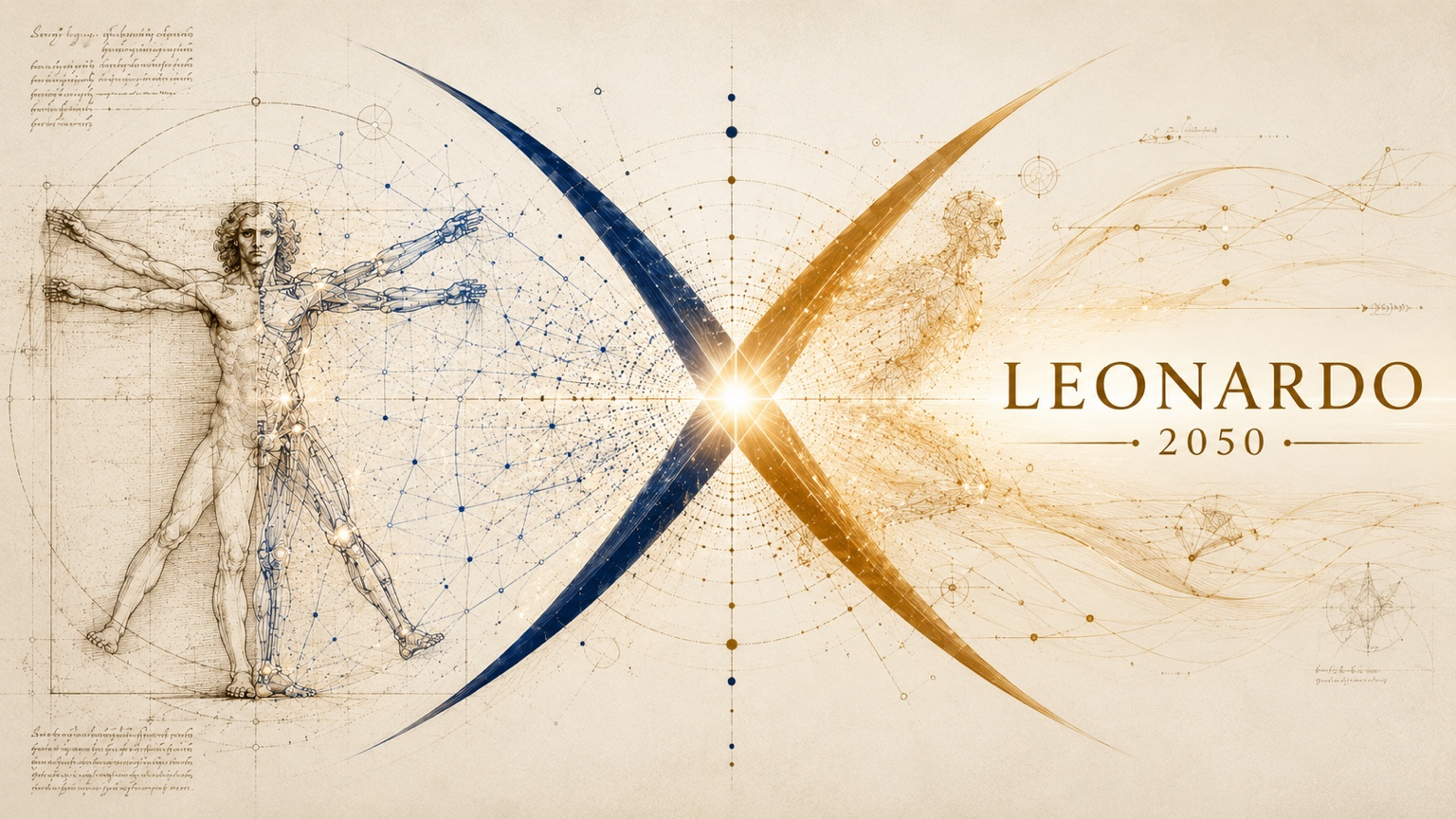 Leonardo 2050 canvas joining Renaissance study, human form and digital networks